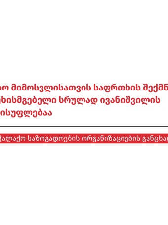 უვიზო მიმოსვლისათვის საფრთხის შექმნაზე პასუხისმგებელი სრულად ივანიშვილის ხელისუფლებაა